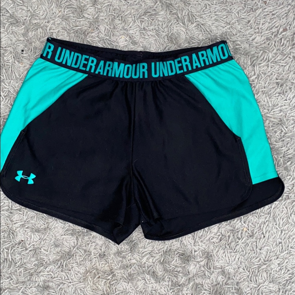 Turquoise Under Armour Athletic Shorts